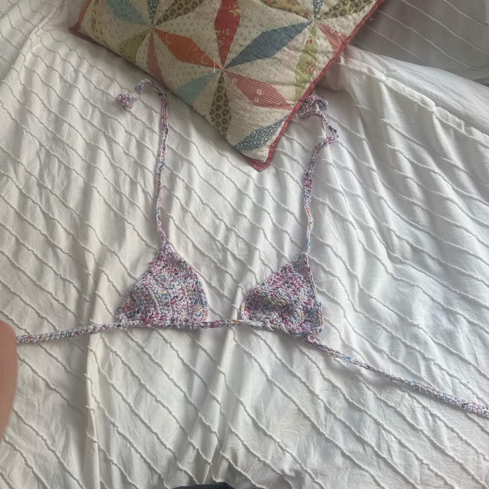Multicolor Knit Bikini Top